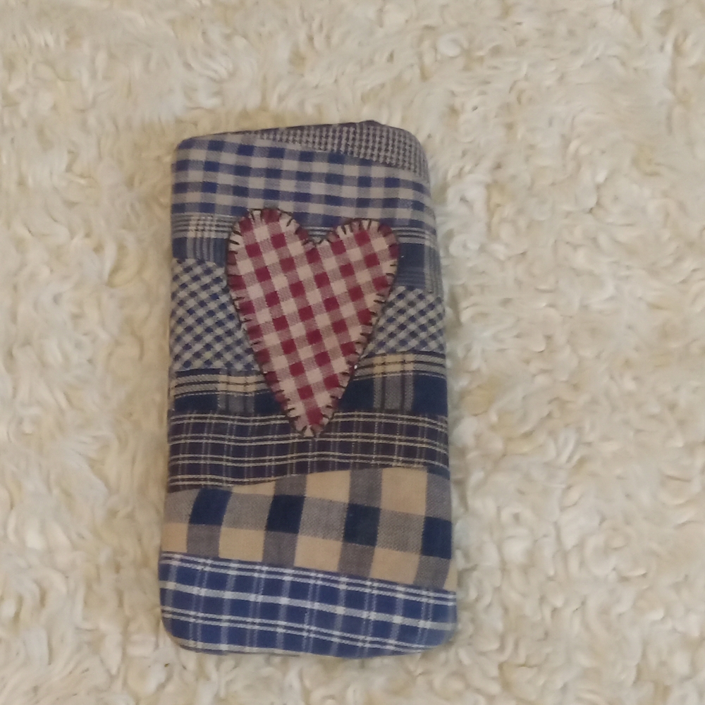 Patchwork Phone Case with Heart Design